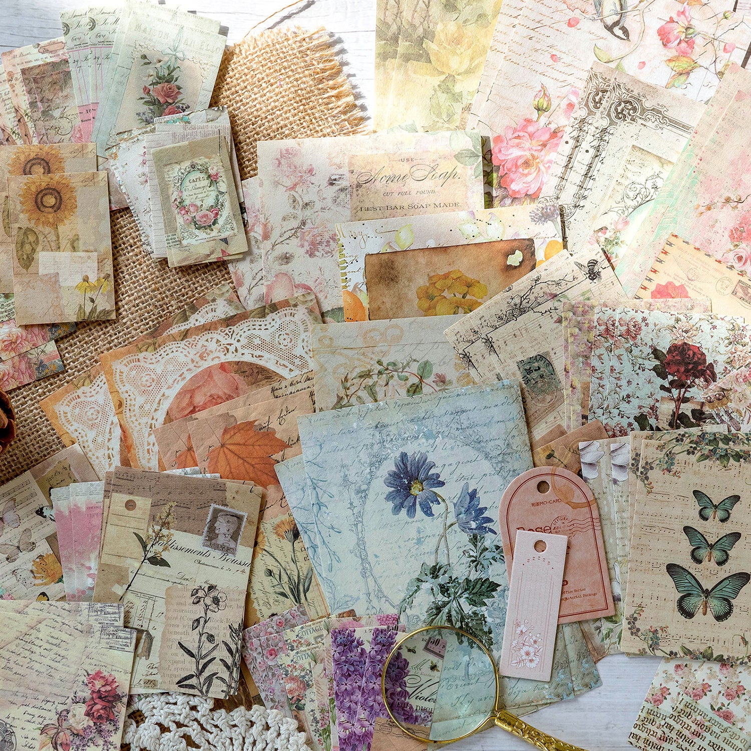 Vintage Retro Collection Material Craft Supplies - ViktaShop