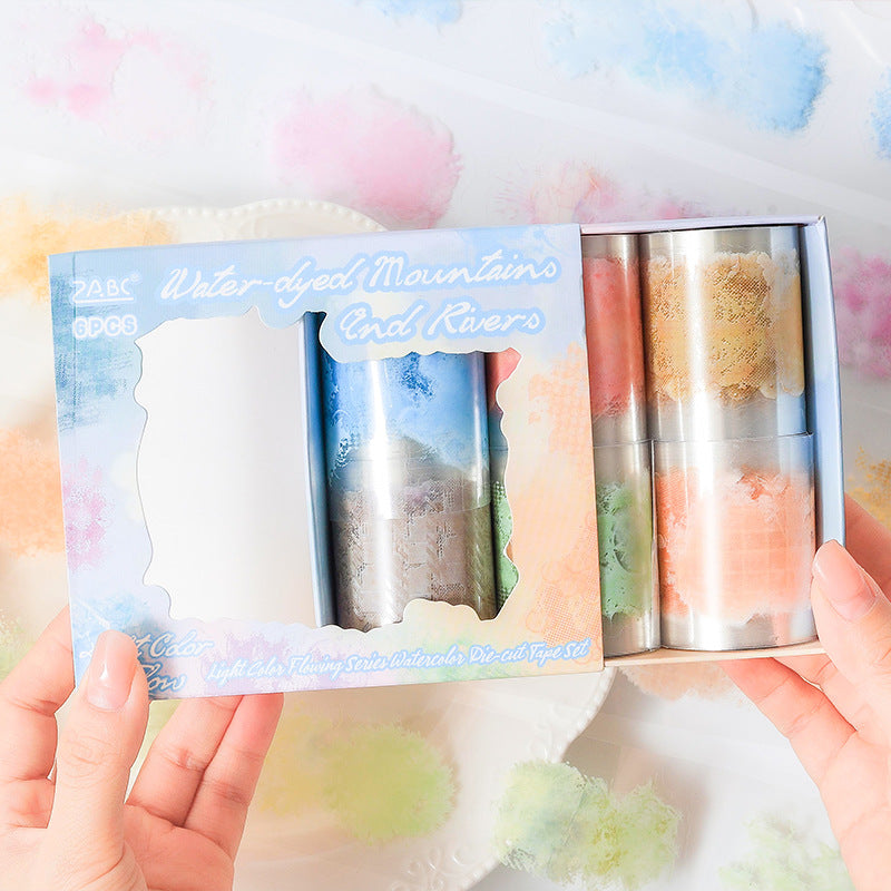 Light Color Rhyme PET Tape - Landscape Die-Cut Design, 2m - ViktaShop