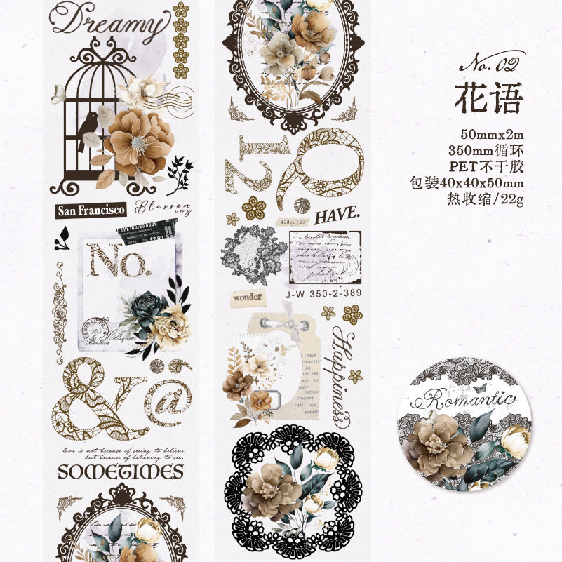 Dark Night Song PET Tape – Lace Series, 350mm - ViktaShop