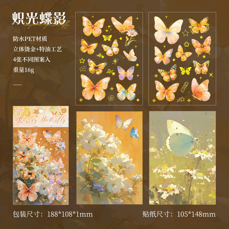 Flashing Butterfly Shadow Stickers – Transparent PET Stickers - ViktaShop