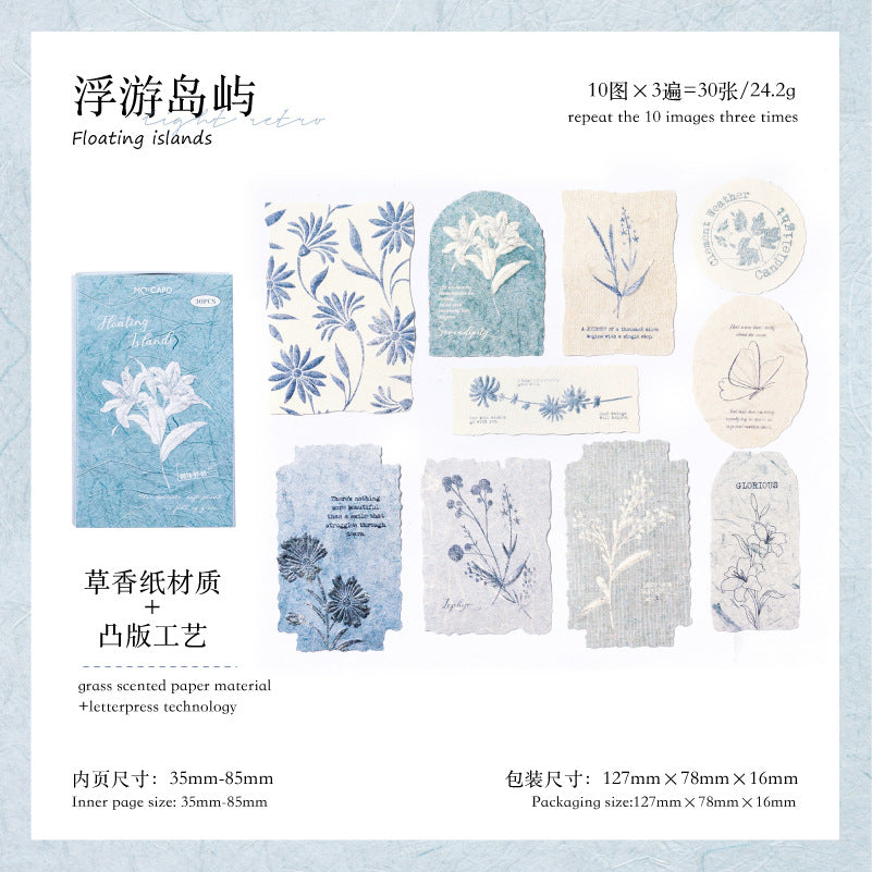 Relief Paper Stickers - Forest Overture, Flowers & Plants Theme, 30 Pcs - ViktaShop