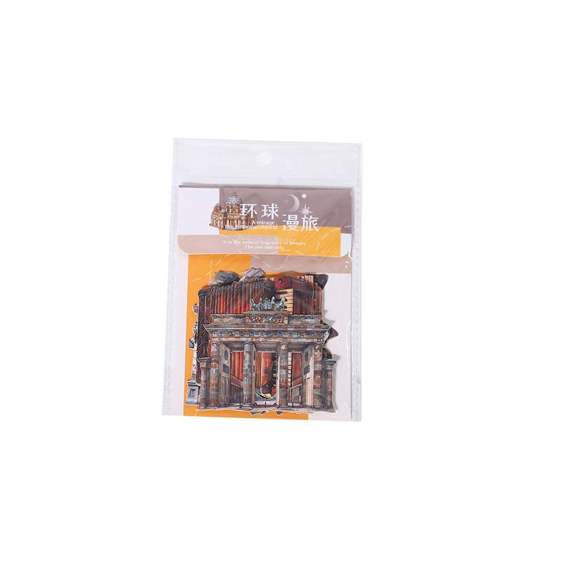 Global Travel Series Travel Theme Hard Card Stickers 10 Pieces in 6 Styles