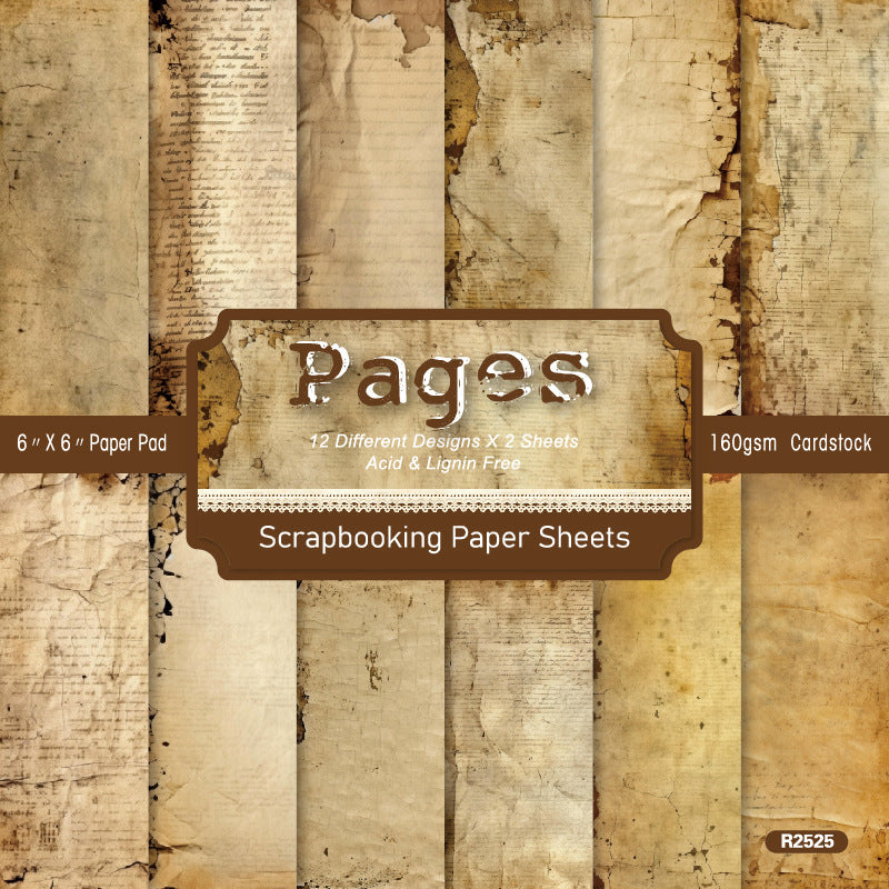 Paper Scraps Background Paper – Single-Sided, 24 Sheets - ViktaShop
