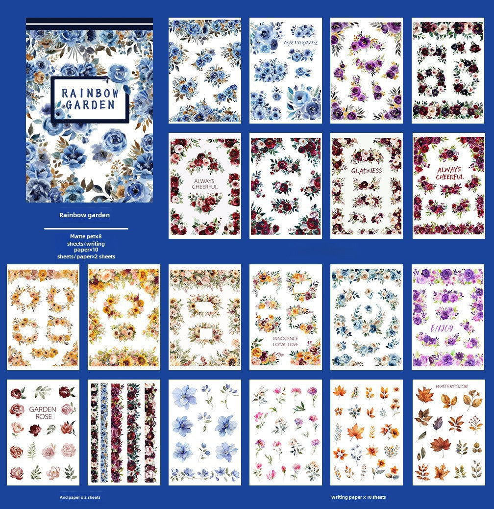 Sticker Book – Retro Figure & Flower Die-Cut, Hand Account PET Stickers - ViktaShop