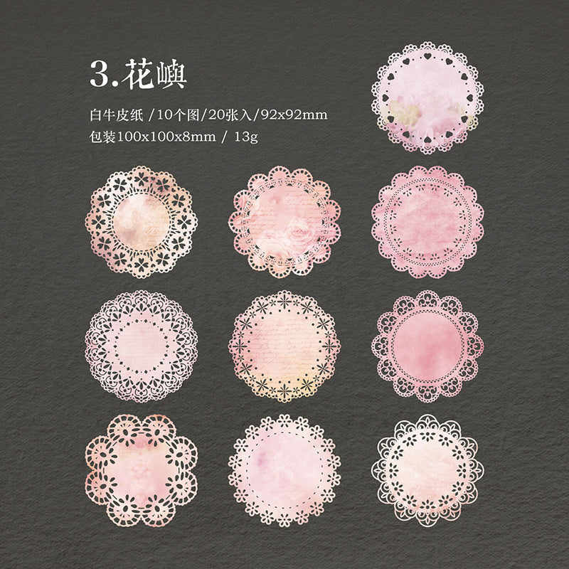 Dreamy Lace Design, Flower Wreath Hollow Paper, 20 Pcs - ViktaShop
