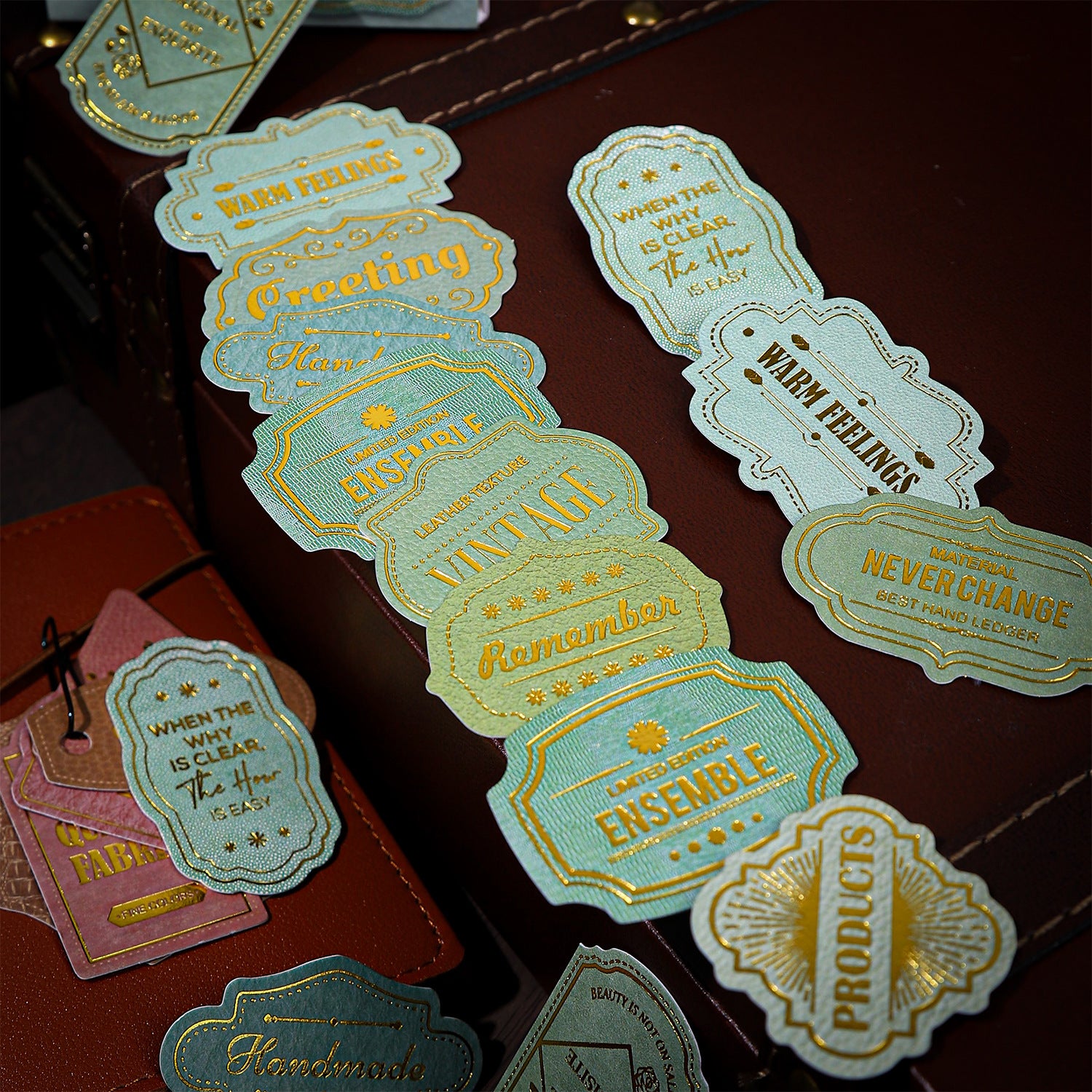 Imitation Leather Label Stickers - ViktaShop