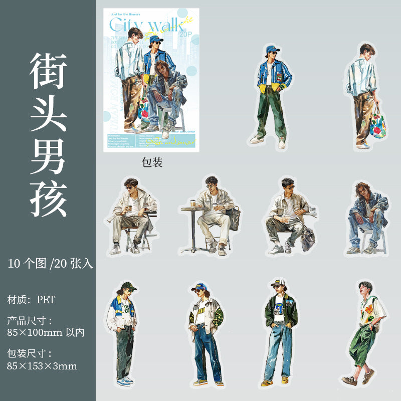 City Walk Series PET Sticker Pack, 6 Options - ViktaShop