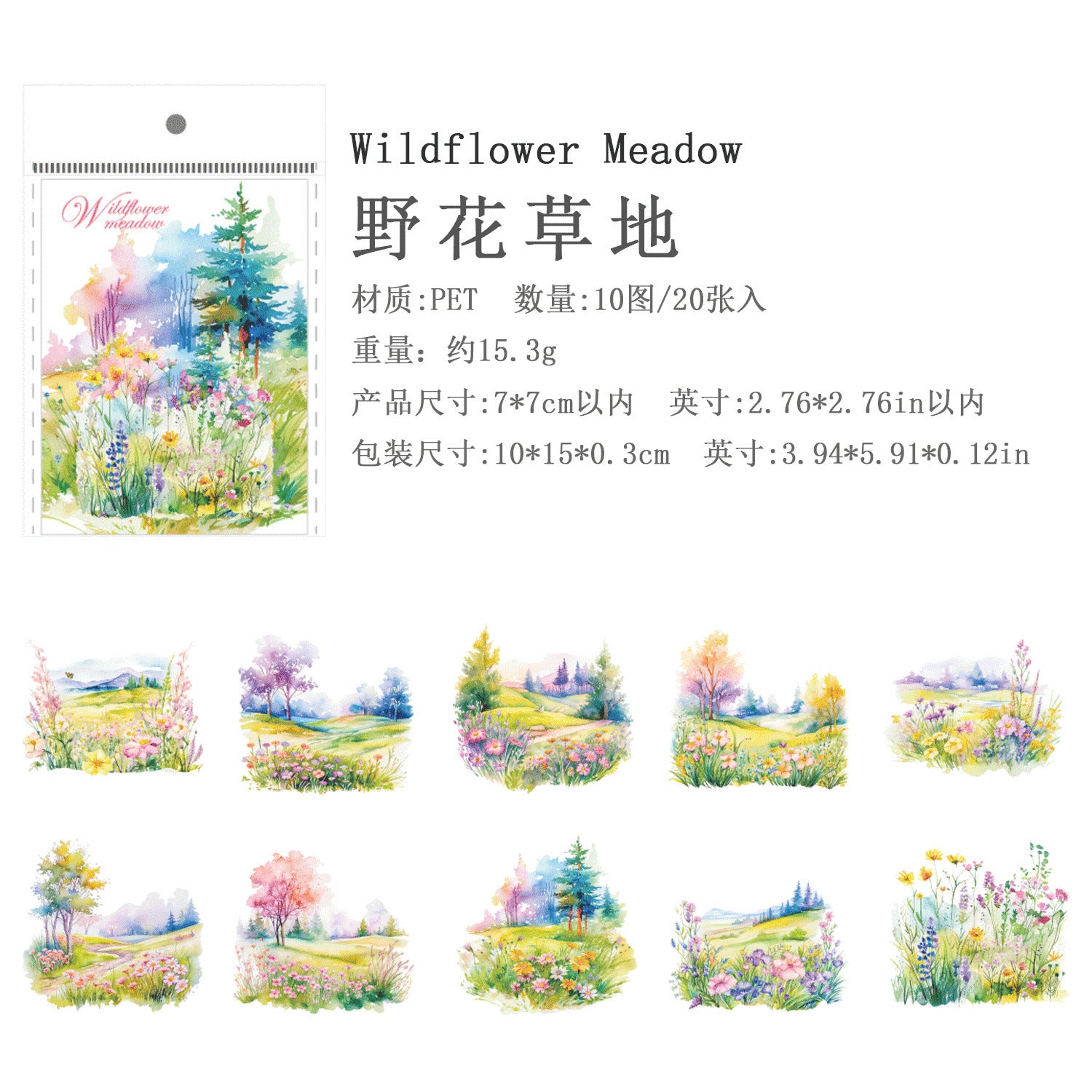 Ancient Forest PET Sticker Pack - Travel Scenery Series, Beach Sunset, 20 Pcs - ViktaShop