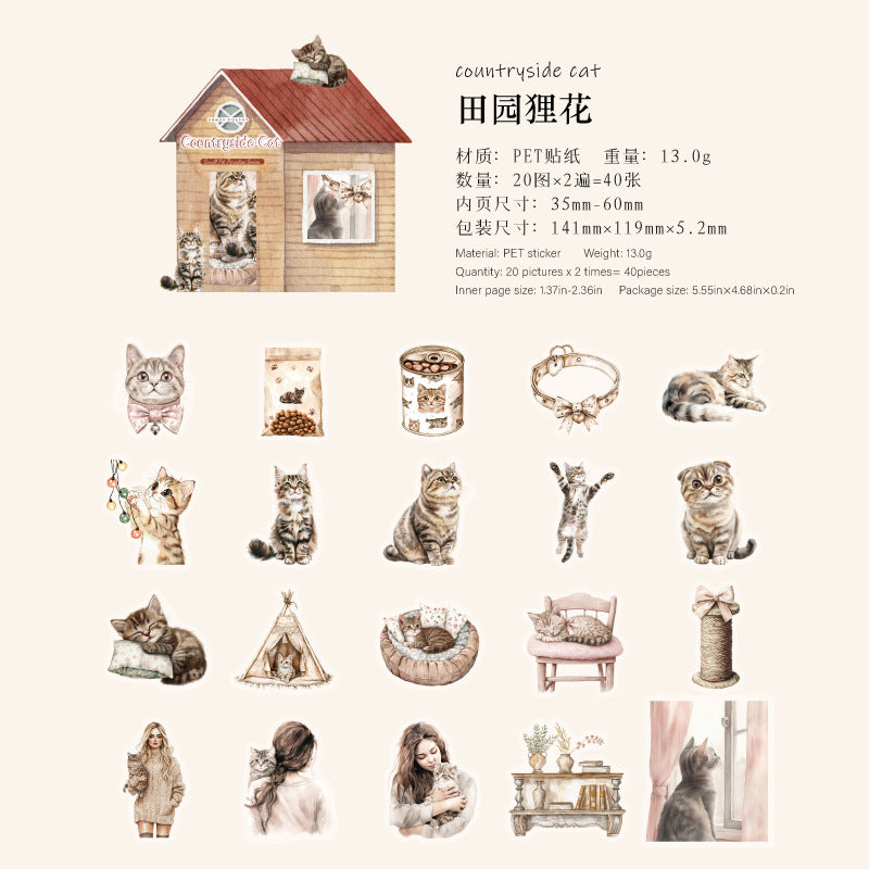 Sugar Poetry Pet White Ink Sticker Pack 6 Types 20 psc