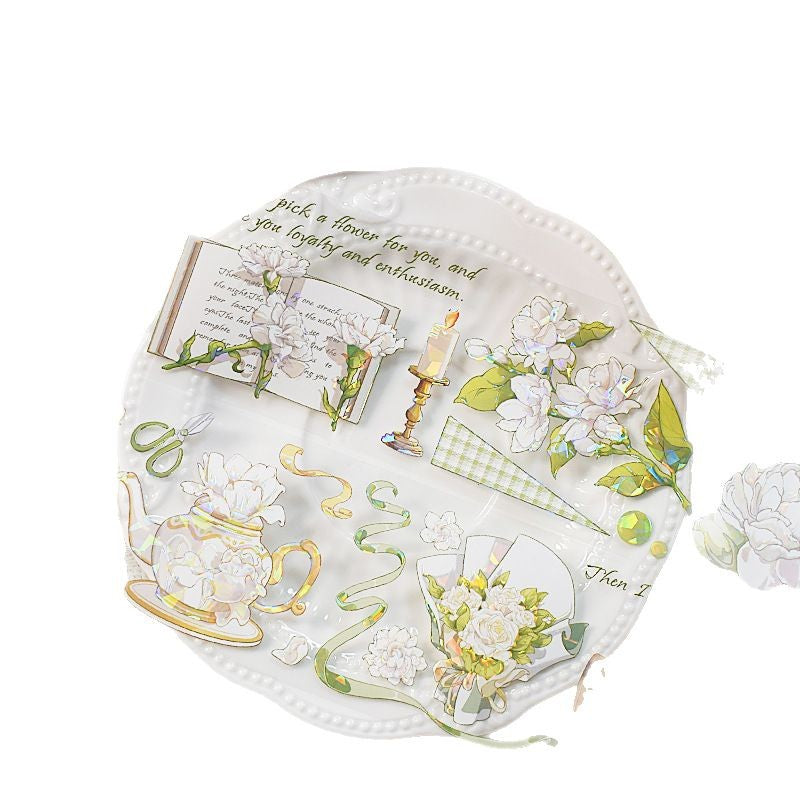 Antique Floral PET Tape – Vintage Landscape Hemp Stickers for Scrapbooking, 2m - ViktaShop