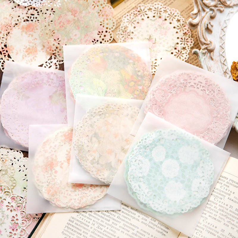 Dreamy Lace Design, Flower Wreath Hollow Paper, 20 Pcs - ViktaShop
