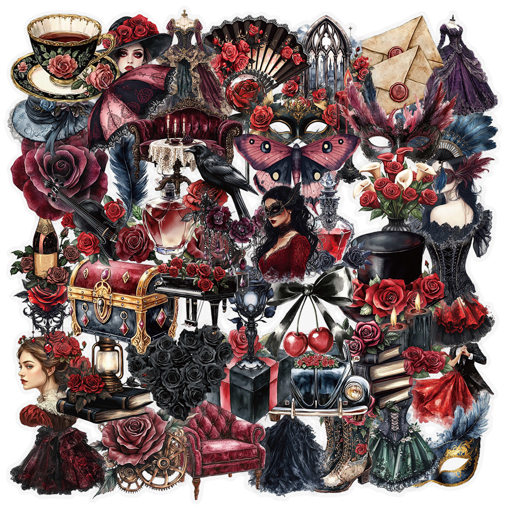 Masquerade Ball Stickers – Decorative Stickers, 50 Pcs - ViktaShop