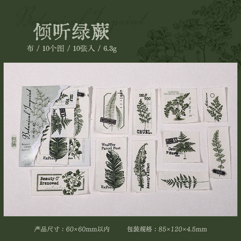 Botany imprint series plant theme fabric material 10 psc