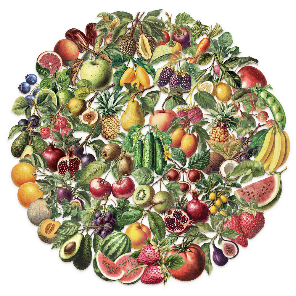 Retro Fruit Stickers – Decorative Stickers, 50 Pcs - ViktaShop