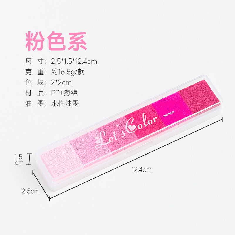 Long Strip Gradient Candy Color Ink Pad – 10 Small Pads DIY Multi-Color Printing - ViktaShop