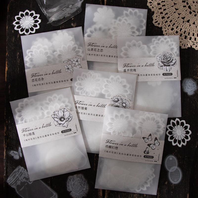 Flower Feather Series Stickers - ViktaShop