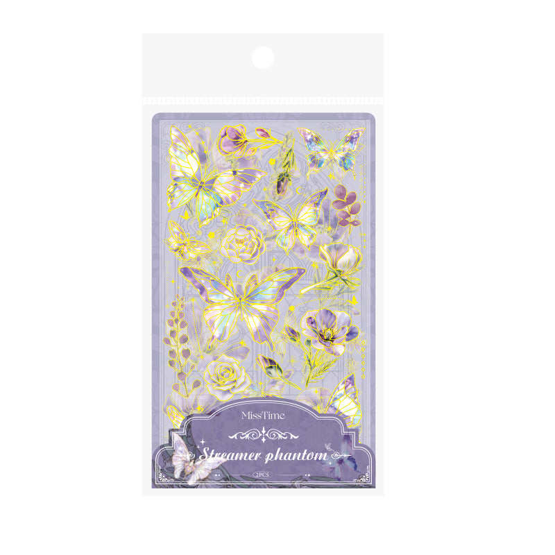 Light  Butterfly  Sticker Paper 6 Types 2 Sheets