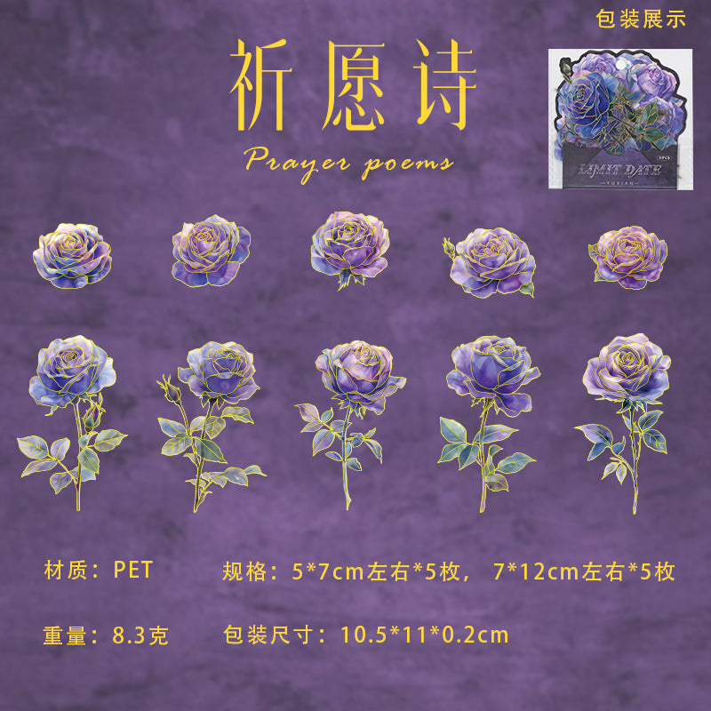 PET Flower Sticker Pack, 4 Options - ViktaShop