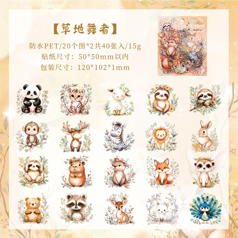 Cute Animal World DIY PET Sticker Pack, 6 Options - ViktaShop