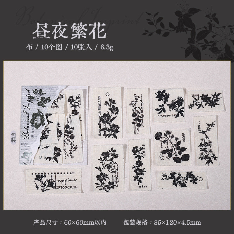 Botany imprint series plant theme fabric material 10 psc