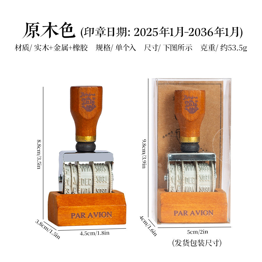 Retro Date Roller Seal – Adjustable Year Month Day DIY Stamp, 2 Options - ViktaShop