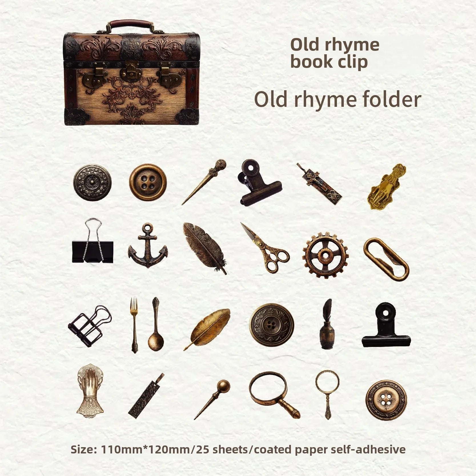 Retro Story Waterproof Sticker Pack – Antique Objects, Vintage Scrapbooking Materials - ViktaShop