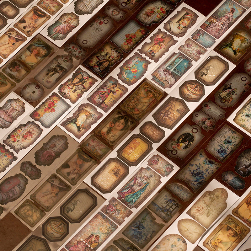 Mottled Times Series Retro Fire Background Stickers, 8 Options - ViktaShop