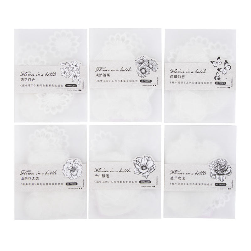 Flower Feather Series Stickers - ViktaShop