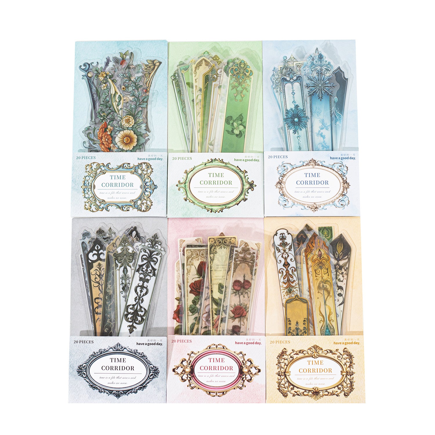 Time Corridor Series Retro Long Pet Stickers 6 Styles 20 psc
