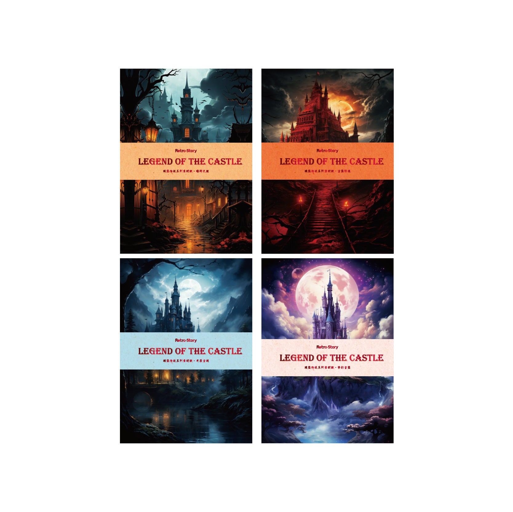 Castle Legend Decorative Paper – Vintage Collage Stickers, 4 Options - ViktaShop