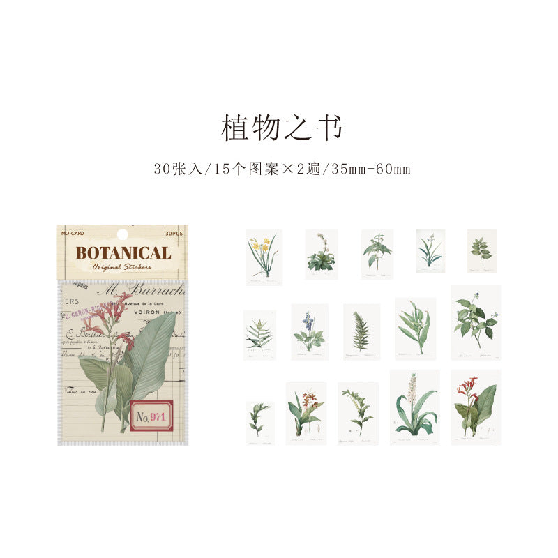 Sticker Bag Retro Plant DIY Background, 6 Options - ViktaShop