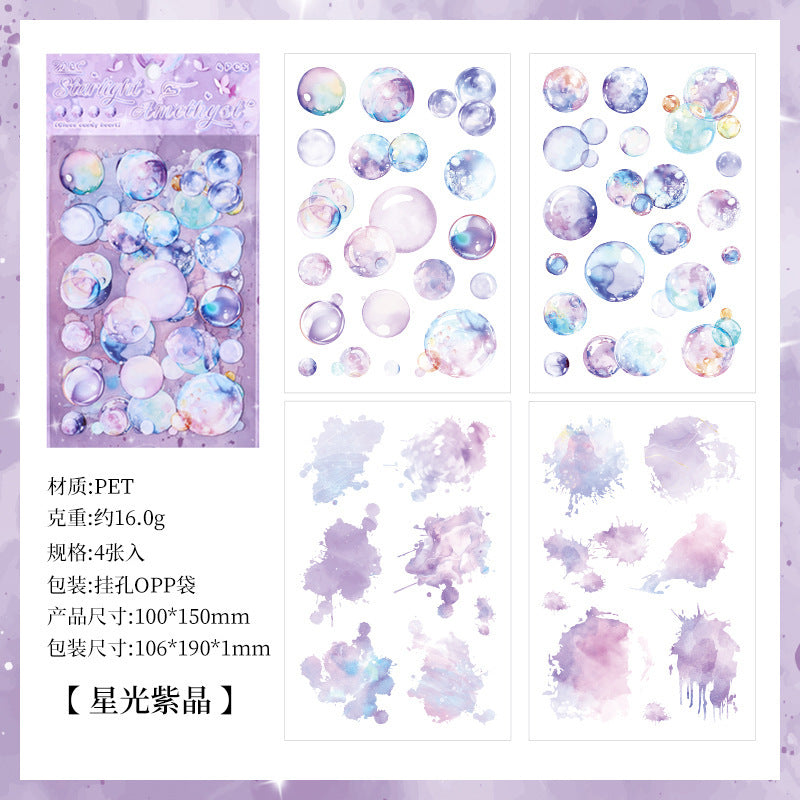 Glass Candy Heart PET Stickers - Transparent Splash Ink Style - ViktaShop