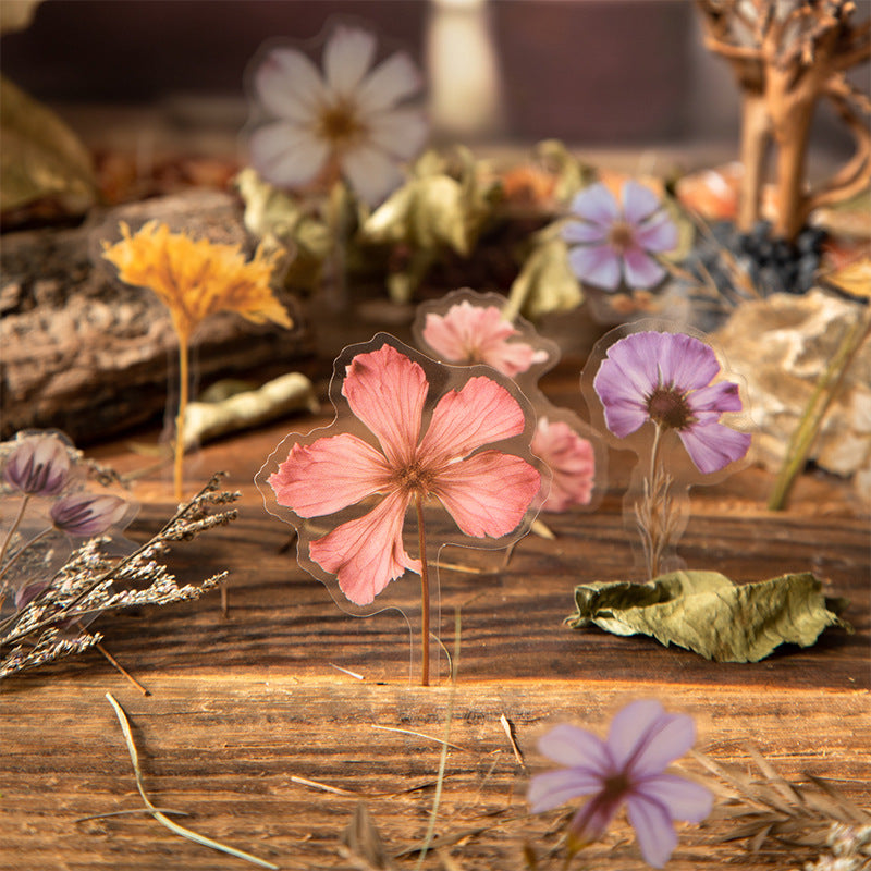 PET Sticker – Forest Whisper Retro Flower Series, 4 Options - ViktaShop