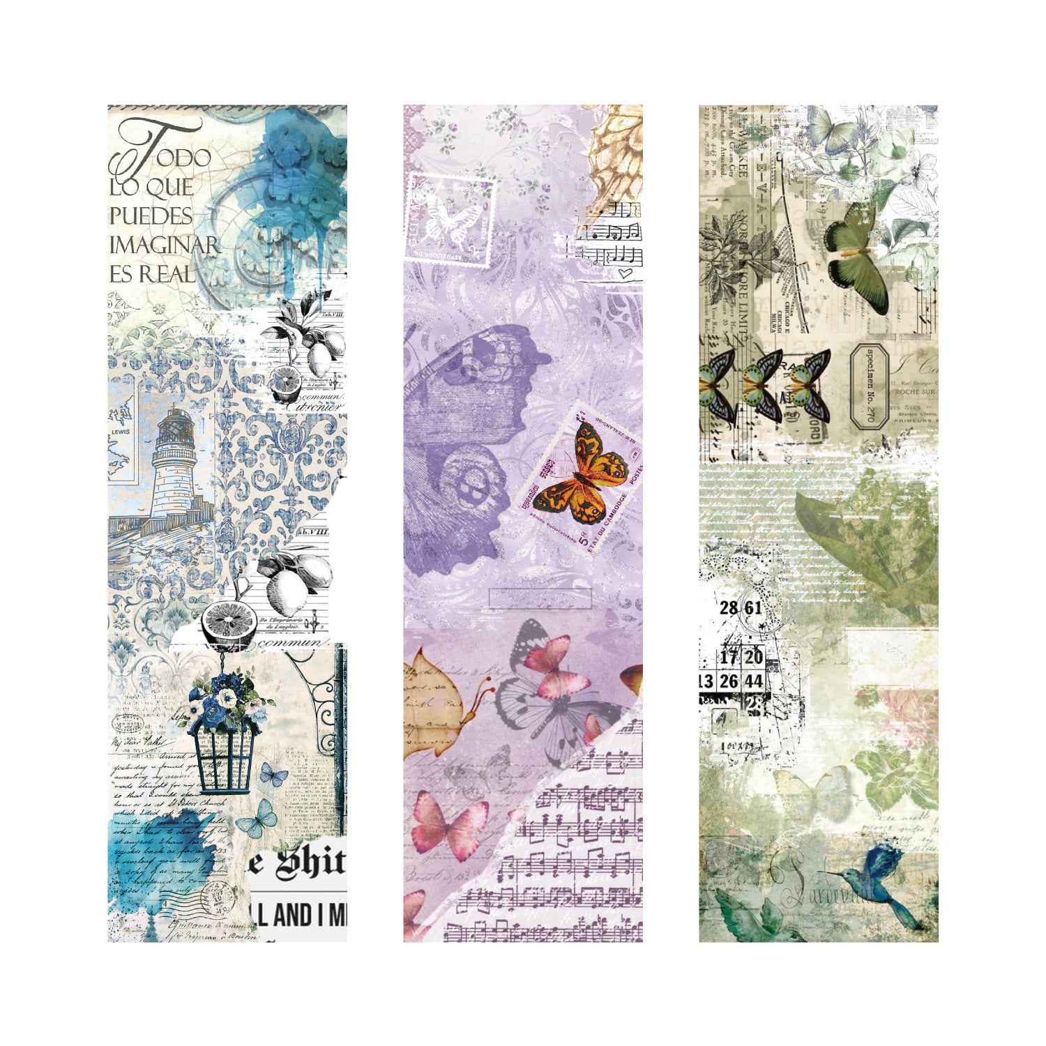 Old Letter Washi Tape – Paper Trace Series, Retro Loop Design, 2m - ViktaShop
