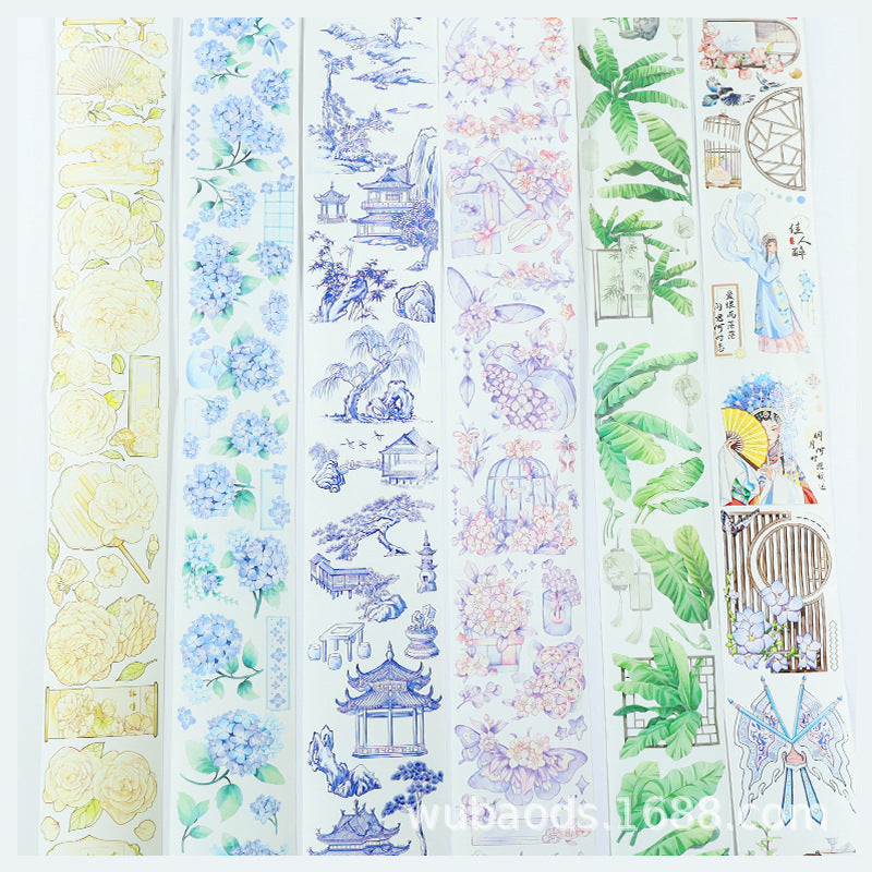 Plant Small Flowers PET Tape – Bright Decorative Collage Material, 2m - ViktaShop