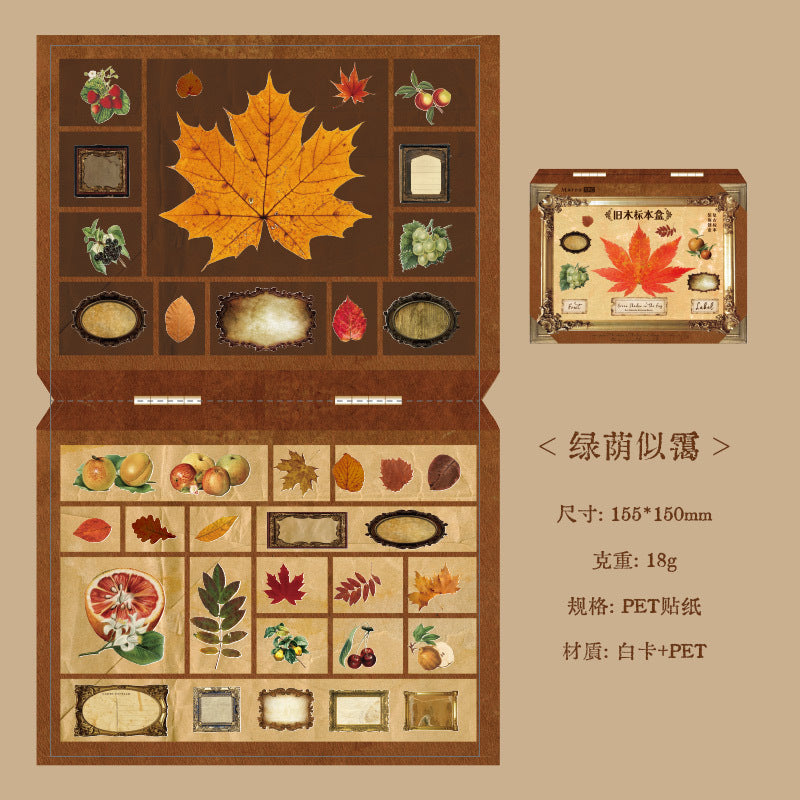 Old Wooden Label Box Series PET Die-cutting Sticker, 4 Pcs - ViktaShop