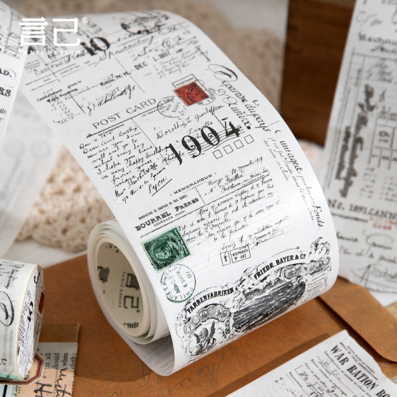 Paper Tape – Light Retro Black and White Theme, 1m - ViktaShop