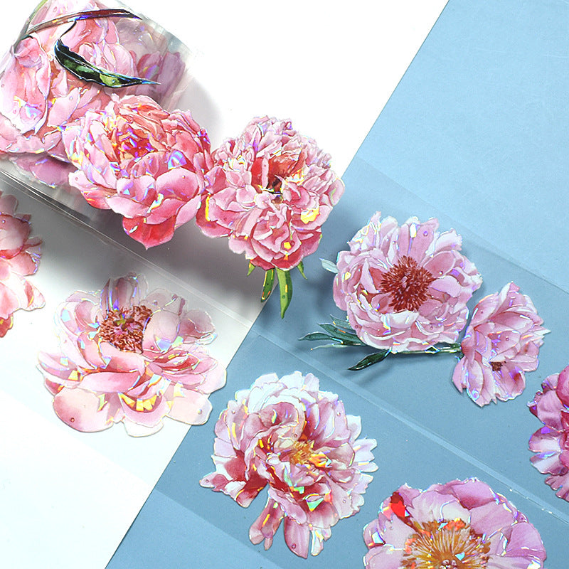 Floral PET Tape - Decorative Oil Paper DIY Stickers, 2m - ViktaShop