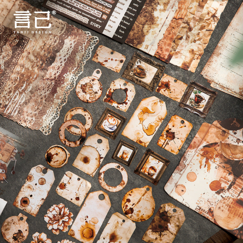 Retro multi-material paper 158 psc