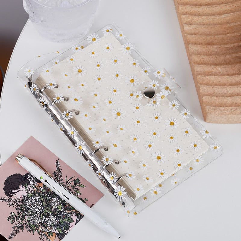 A6/A7 Loose-Leaf Journal Notebook with Transparent PVC Cover – Cute Daisy Style - ViktaShop