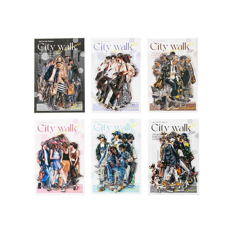 City Walk Series PET Sticker Pack, 6 Options - ViktaShop