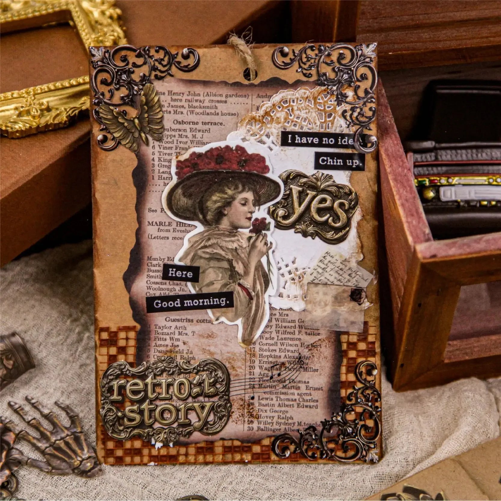 Retro Story Waterproof Sticker Pack – Antique Objects, Vintage Scrapbooking Materials - ViktaShop