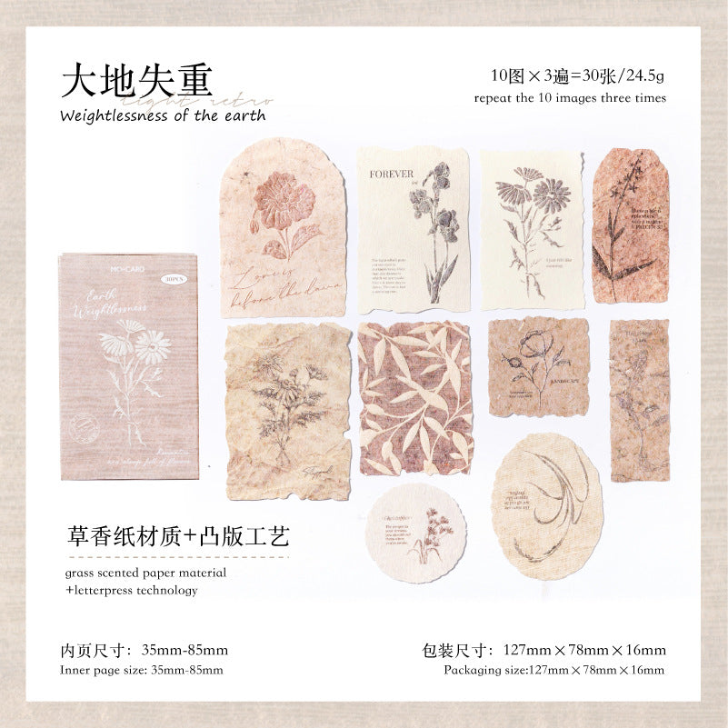 Relief Paper Stickers - Forest Overture, Flowers & Plants Theme, 30 Pcs - ViktaShop