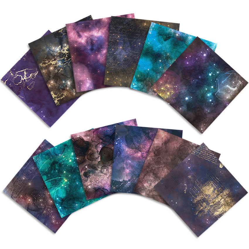 Galaxy DIY Photo Album Background Paper Pattern Paper - 24 Sheets - ViktaShop