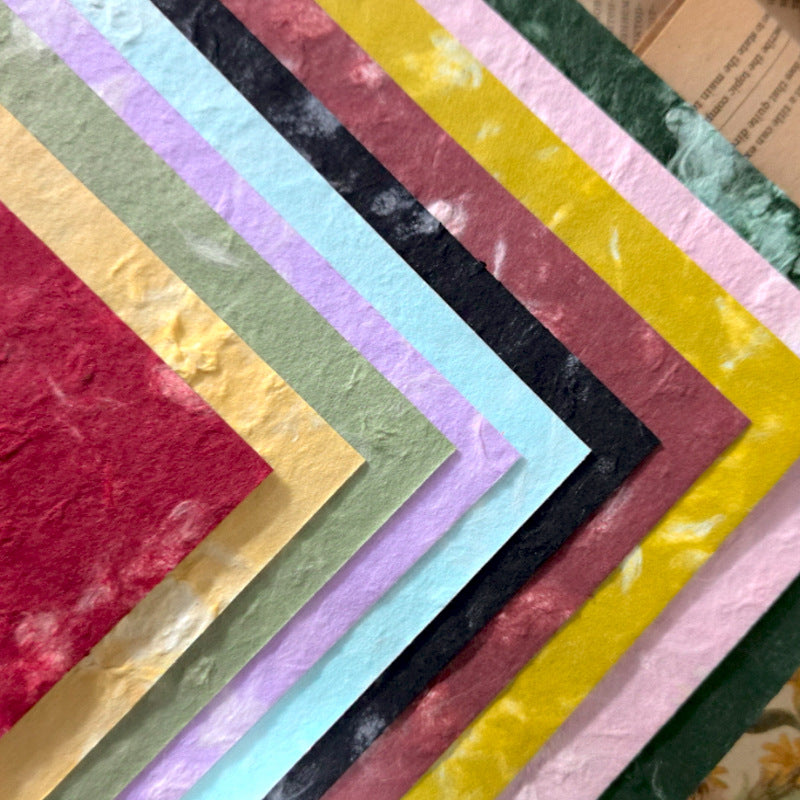 Double-Sided Hand-Torn Paper – Handmade DIY Material, 10 Sheets - ViktaShop
