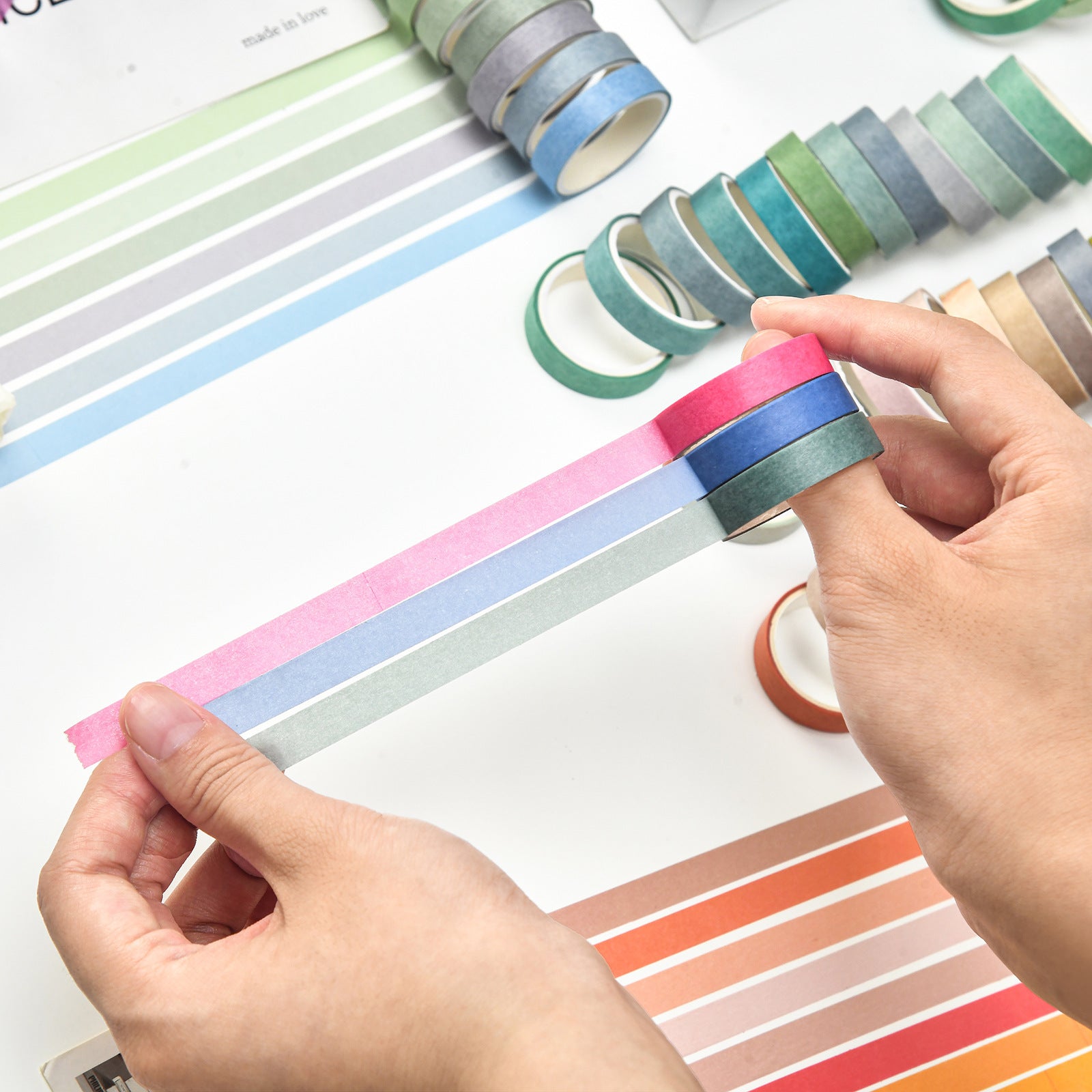 Solid color paper tape set