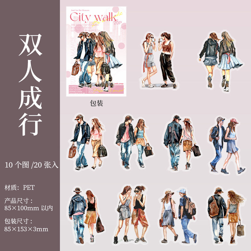 City Walk Series PET Sticker Pack, 6 Options - ViktaShop