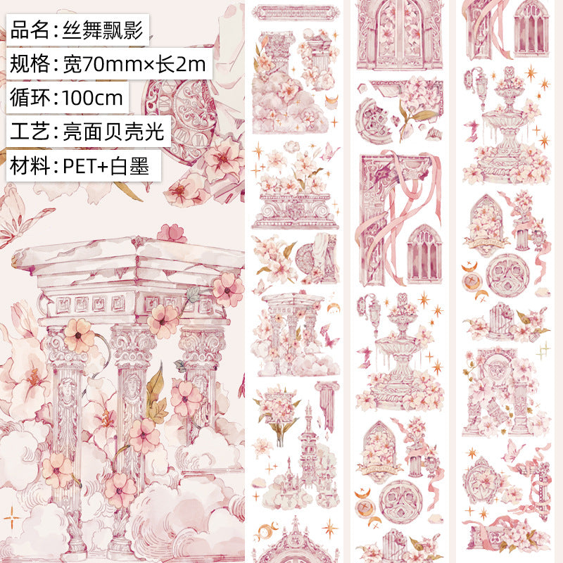 Flower Figure PET Tape – Full Roll Cycle Material for DIY Decoration - 2m - ViktaShop