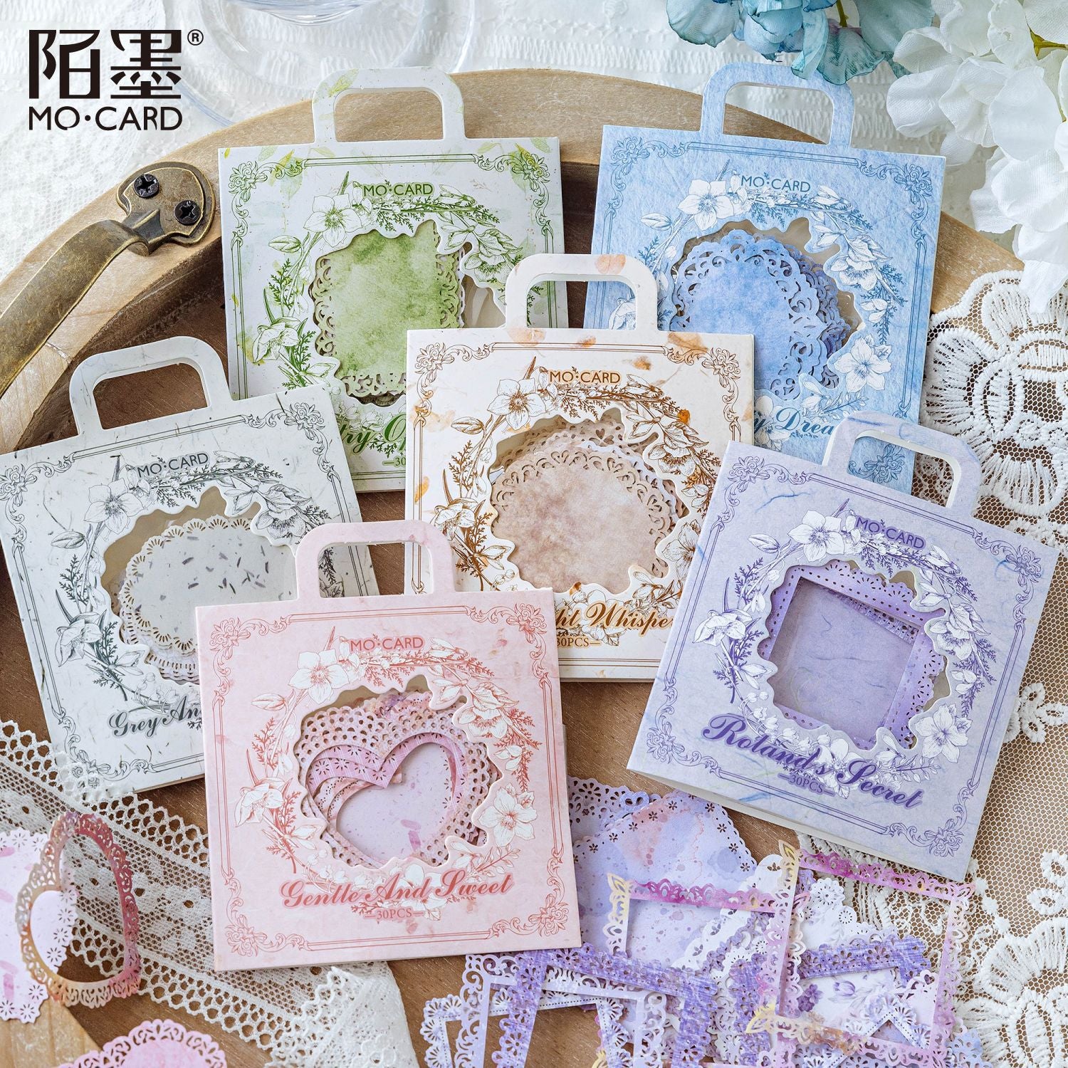Kraft Paper Hollow Border Cards - 30 pcs - ViktaShop