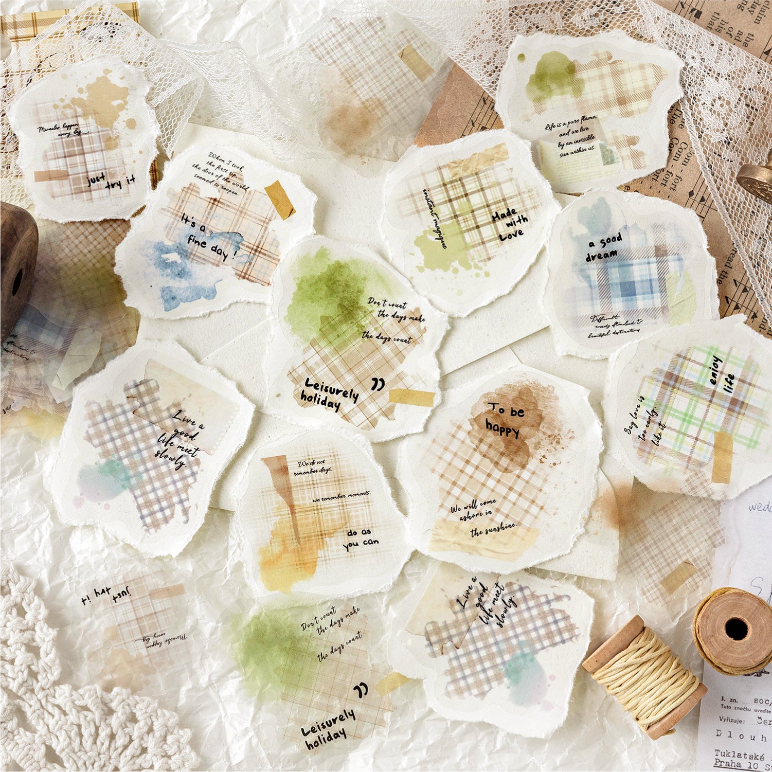 Ink Watercolor Gradient Pet Sticker 30 Pcs